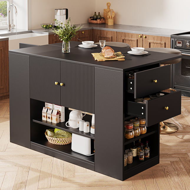 Moderne Kombuiseiland, Buffetkas, Kombuiskas Met Laaie En Rakke, Buffetkas Vir Kombuis En Eetkamer, Swart