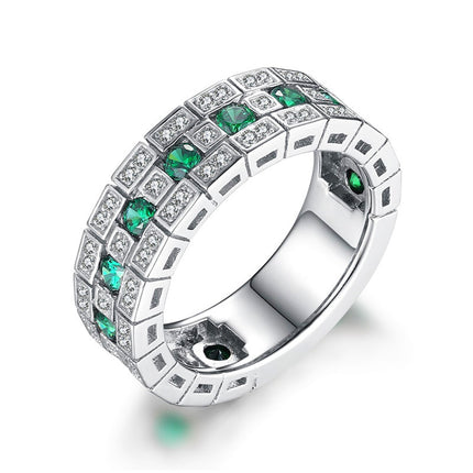 Retro Full-Crystal Wide Style Unisex Ring