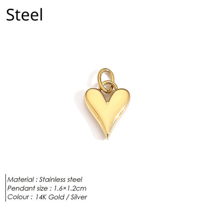 Stainless Steel Necklace Ring Earrings And Pendant With Full Hearts And Diamonds