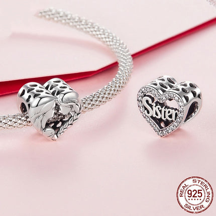S925 Silwer Liefde Susters Selfdoen Armband Kraal Bykomstighede