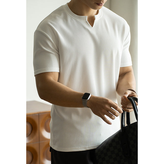 Solid Color Smooth Feeling Ice Silk Loose Sports Commuter Top