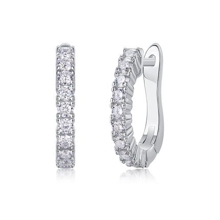 Modern Guide - Premium Moissanite Luxury Fashion Light Luxury Jewelry Silver Stud Earrings S925 Silver Plated Platinum