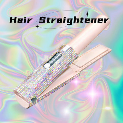 2-In-1 Elektriese USB Haarreguittang-borsel Reguittang Borsel Multifunksionele Kam Reguitmaakstileerder Haarkruller