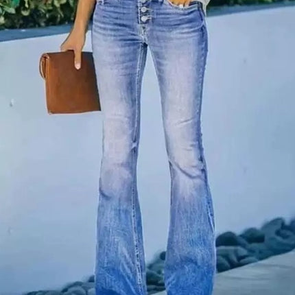 Women's Printed Polyester Jeans
