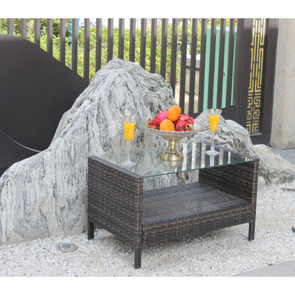 Buite Patio Meubels Koffietafel Met Deursigtige Getemperde Glas