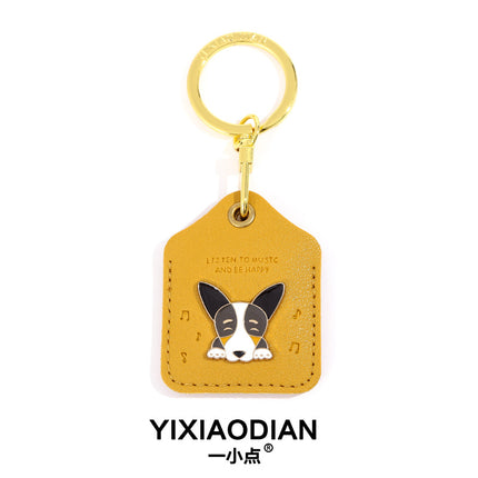 Corgi Toegangskaart Beskermende Omslag Leer Sleutelhanger Hangertjie