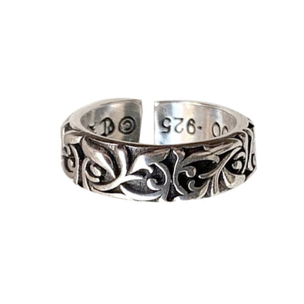925 Sterling Silwer Ouerwetse Thaise Silwer Ring Vir Mans, Hip Hop Vet Stylvolle Wysesvingerring, Anti-Tand Verpersoonlikheidsjuweliersware