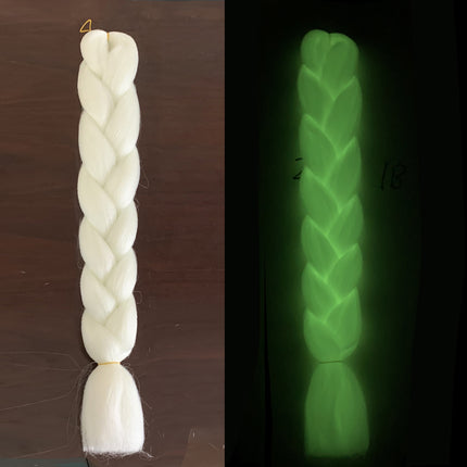 Luminescent Fluorescerende Chemiese Vesel Pruik Groot Vlegsel