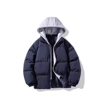 Men's High-grade Coat Fake Two-piece Thickened Warm