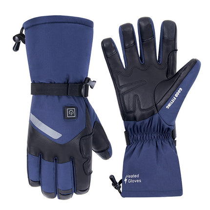 Sheepskin Electric Heating Gloves Motorcycle Thermal Smart Touch Screen Outdoor Skiing