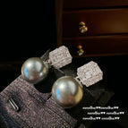 Zircon Shell Pearl Earrings
