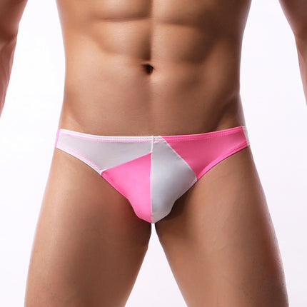 Personality Stitching Silky Men's Briefs