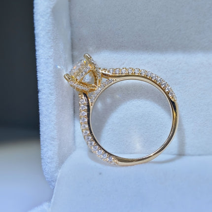 Modieuse Kopergeplateerde Moissanite Diamantring