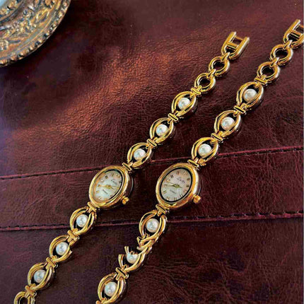Mid-ancient Light Luxury Imitation Pearl Watch Temperamental Bracelet Women's Watch