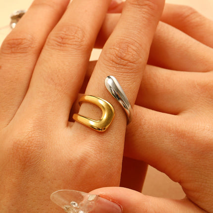 Stainless Steel Hollow Irregular Ring For Women