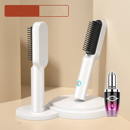 USB Draagbare Warm Lug Kam Herlaaibare Professionele Haardroër Borsel 2-in-1 Mini Haargelykmaker Krultang Borsel Haarstileerder