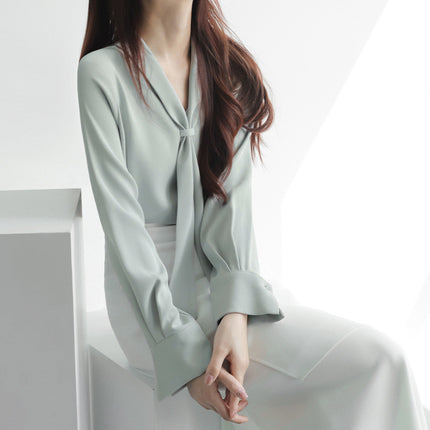 Women's Office Chiffon Commuting Elegant White Shirt