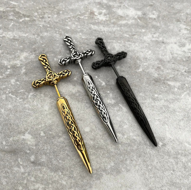 Women's Gothic Retro Sword Stud Earrings