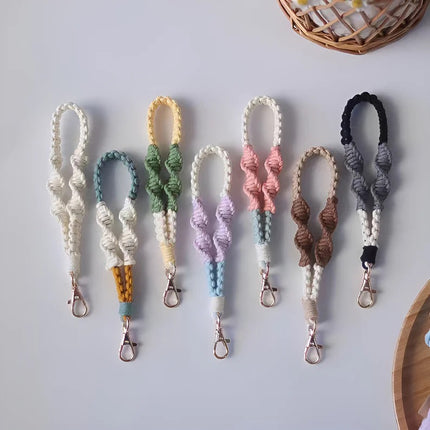 Creative Color Cotton String Woven Keychain Simple Cute Girl Style