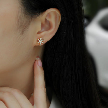 Frost Feather - Premium Moissanite Luxury Fashion Light Luxury Jewelry Stud Earrings S925 Silver Electroplated Gold