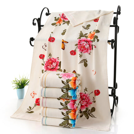 Tweekleurige Laphanddoek Bedruk Met Peonies