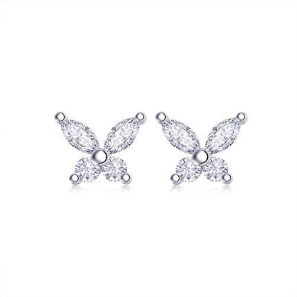 Top-quality Moissanite Luxury And Fashionable Light Luxury Jewelry Silver Stud Earrings S925 Silver Plated Platinum