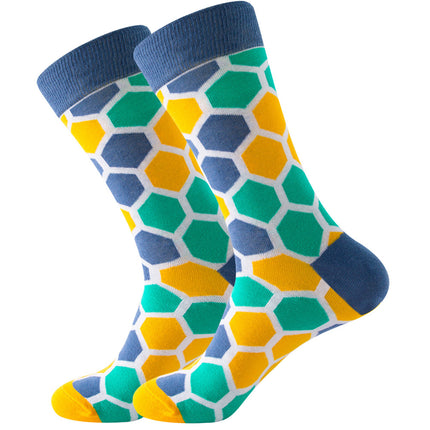 Square Men's Mexican Wave Women's Socks Diamond Trendy