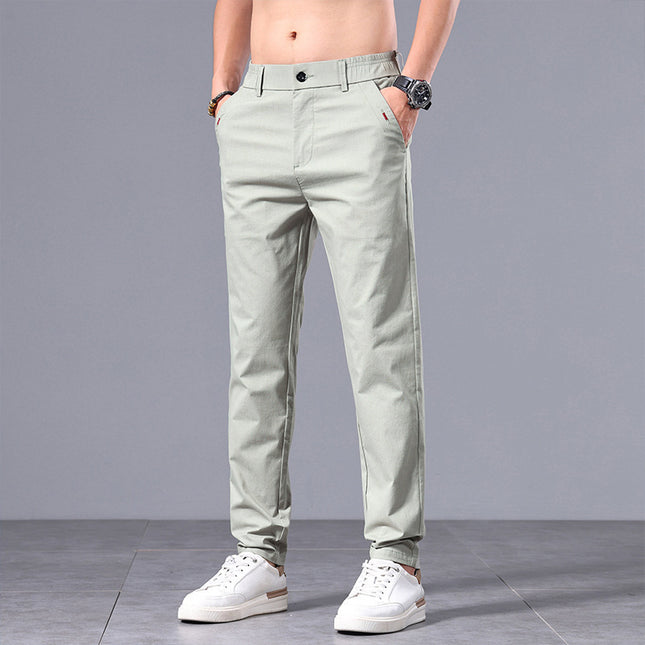 Men's Springsummer Business Casual Pants Straight Slim Fit Breathable Men's Pants