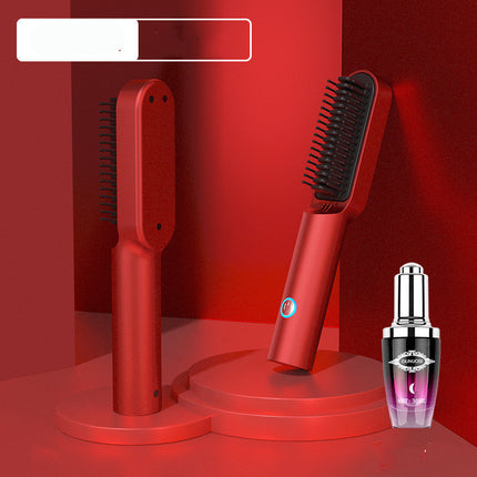 USB Draagbare Warm Lug Kam Herlaaibare Professionele Haardroër Borsel 2-in-1 Mini Haargelykmaker Krultang Borsel Haarstileerder