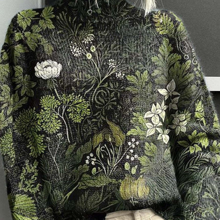 Christmas Abstract Printing Casual Cloak Coat Cardigan Sweater