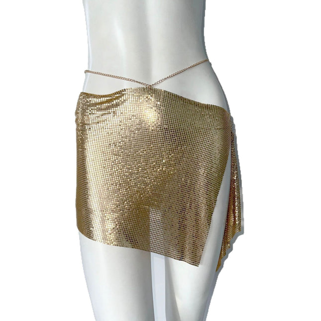 Metal Sequins Women's Skirt Irregular