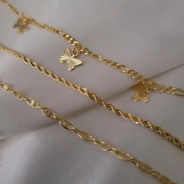Butterfly Fried Dough Twists Chain Three Piece Toe