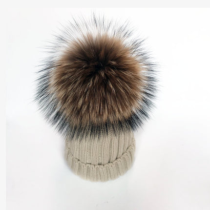New Autumn And Winter Rolled Knitted Wool Hat With Ear Protection