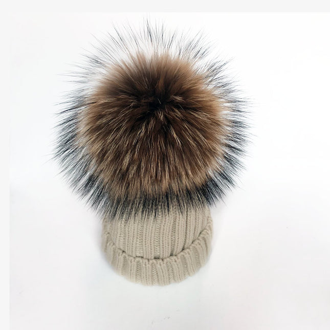 New Autumn And Winter Rolled Knitted Wool Hat With Ear Protection