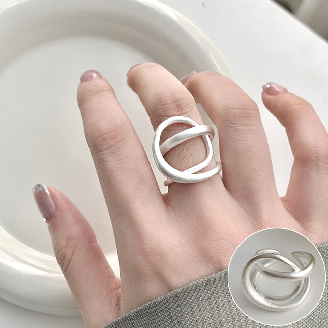 Mat Ryp Wye Band Ring Vroue Pragtige Ontwerp