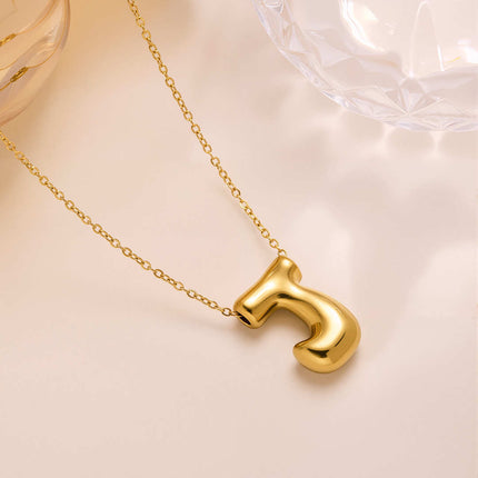 Nuwe Titaanstaal 18K Goudgeplateerde 26-Letter Halsketting Vir Vroue