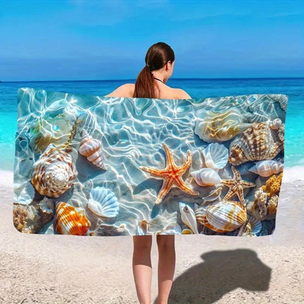 Eenvoudige Drukwerk Vinnig-drogende Mikrovesel Strandhanddoek