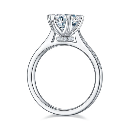 'n 2-karaat Luukse en Modieuse Ligluukse Juweliersware Silwer Ring Versier Met Topgehalte Moissanite, S925 Silwer Geplateer Met Platinum