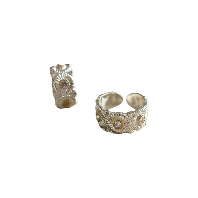 Vintage Fashion Versatile Micro-Inlaid Zircon  Ring For Women, Light Luxury Unique High-End Adjustable Open Ring