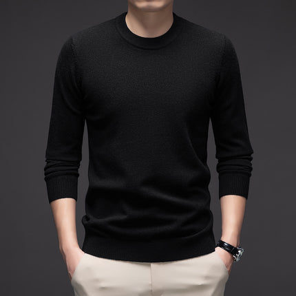 Solid Color Men's Round Neck Long Sleeve Autumn And Winter Leisure Sweater