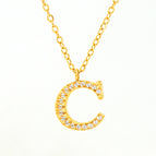 Gold C With Chain / 18k Gold Plating