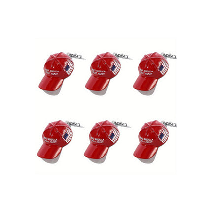 6 STUKS Trump Rooi Hoed Sleutelhanger Hanger Hangornament