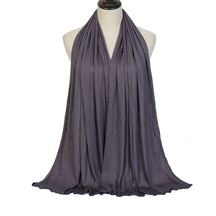 Pure Color Mercerized Cotton Headscarf Warm Shawl
