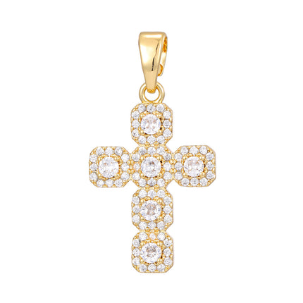 Fashionable Personalized Cross Pendant With Colorful Zircon