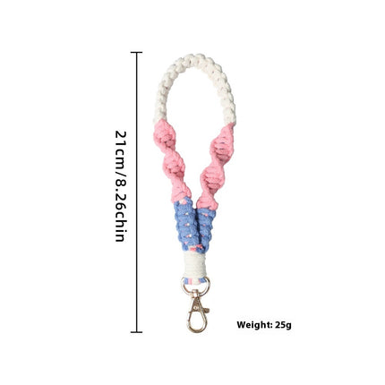 Creative Color Cotton String Woven Keychain Simple Cute Girl Style