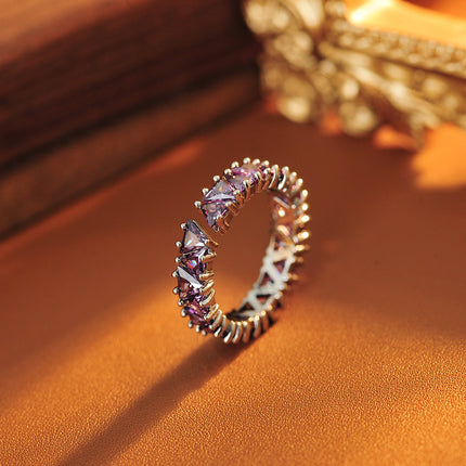 Super Sparkle Pers Sirkon Ry Ring Vir Vroue, Verstelbare Oop Ring, Luukse Glansende Stylvolle Ring, Groothandel & Dropshipping