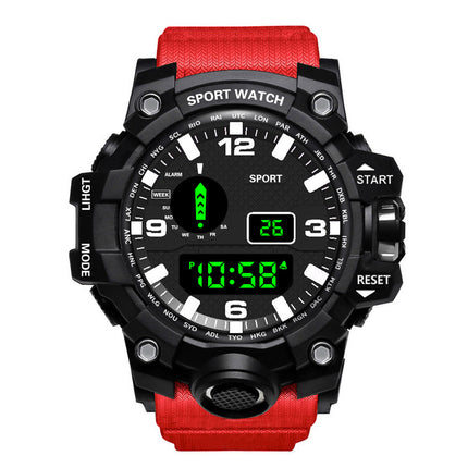 Mans Waterdigte Sport Multifunksionele Liggewende Elektroniese Horlosie