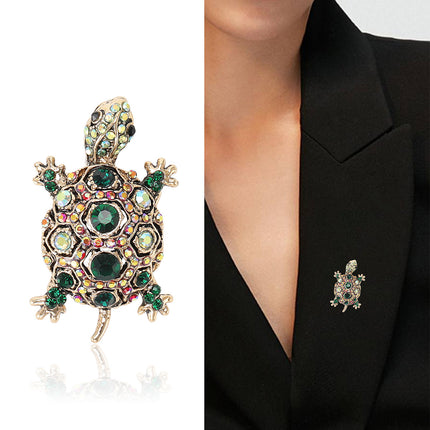 Mode Retro Strass Skilpad Brooch Kreatief