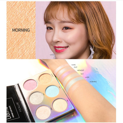 Focallure 6-Kleur Noordelike Ligte Gloei Bronzer Palet