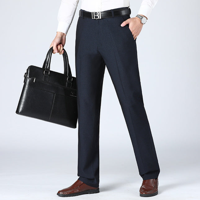 Men's Straight-leg Pants Loose High Waist Suit Pants